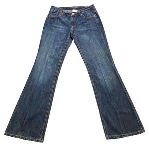 Banana Republic Womens Boot Cut Denim Blue Jeans Size 29 Dark Bottom Wash